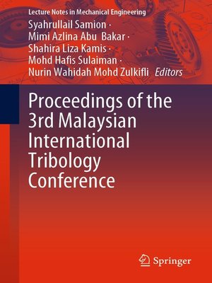 cover image of Proceedings of the 3rd Malaysian International Tribology Conference